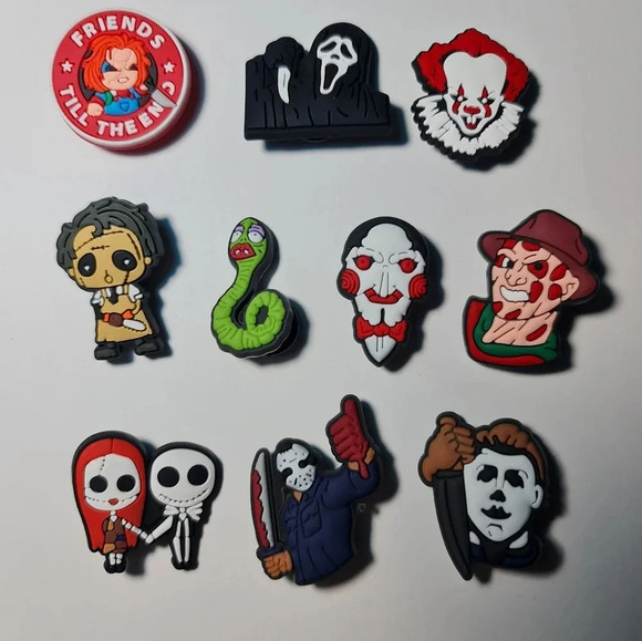 Other - 10 Horror Shoe Charms Silicone Lot for Crocs